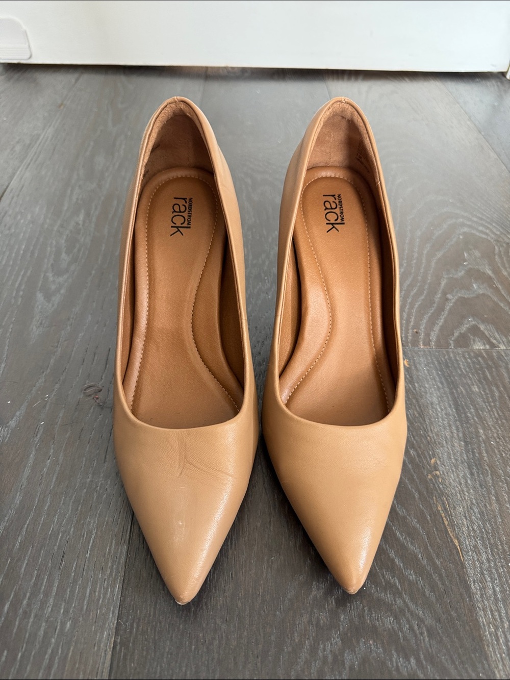 Nordstrom Rack Pointed-Toe Pumps in Nude Tan
